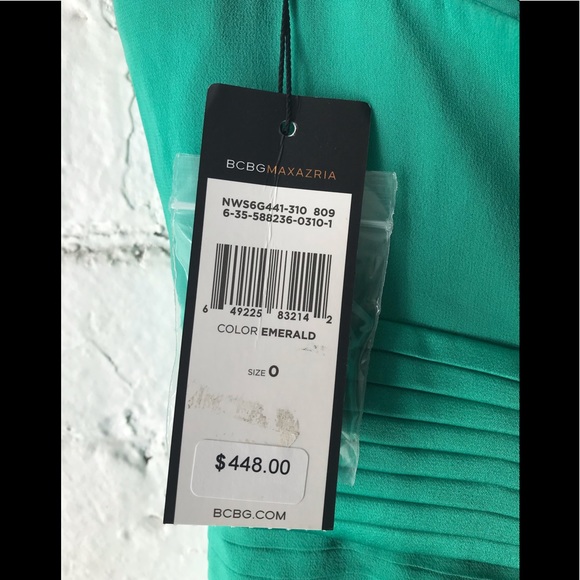 BCBG emerald silk gown sz0 - Picture 3 of 4